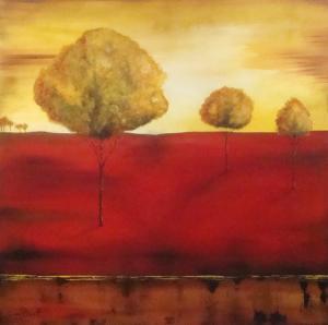 Painter Jean Plout Debuts New Painting-Crimson Sunset